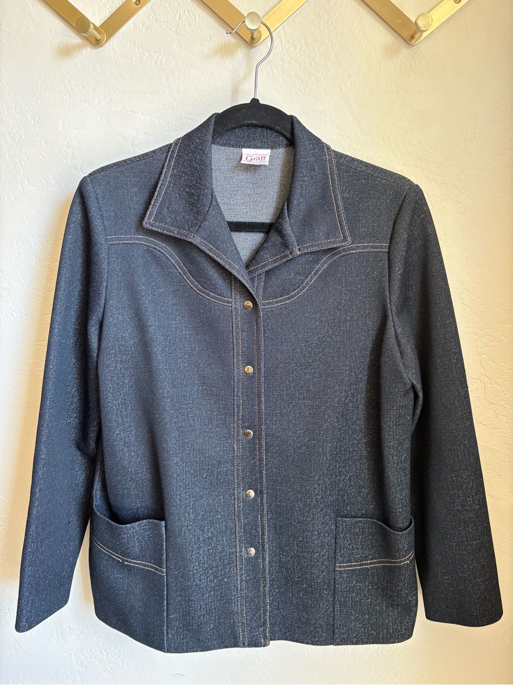 Women's Dark Blue Snap-Front Jacket